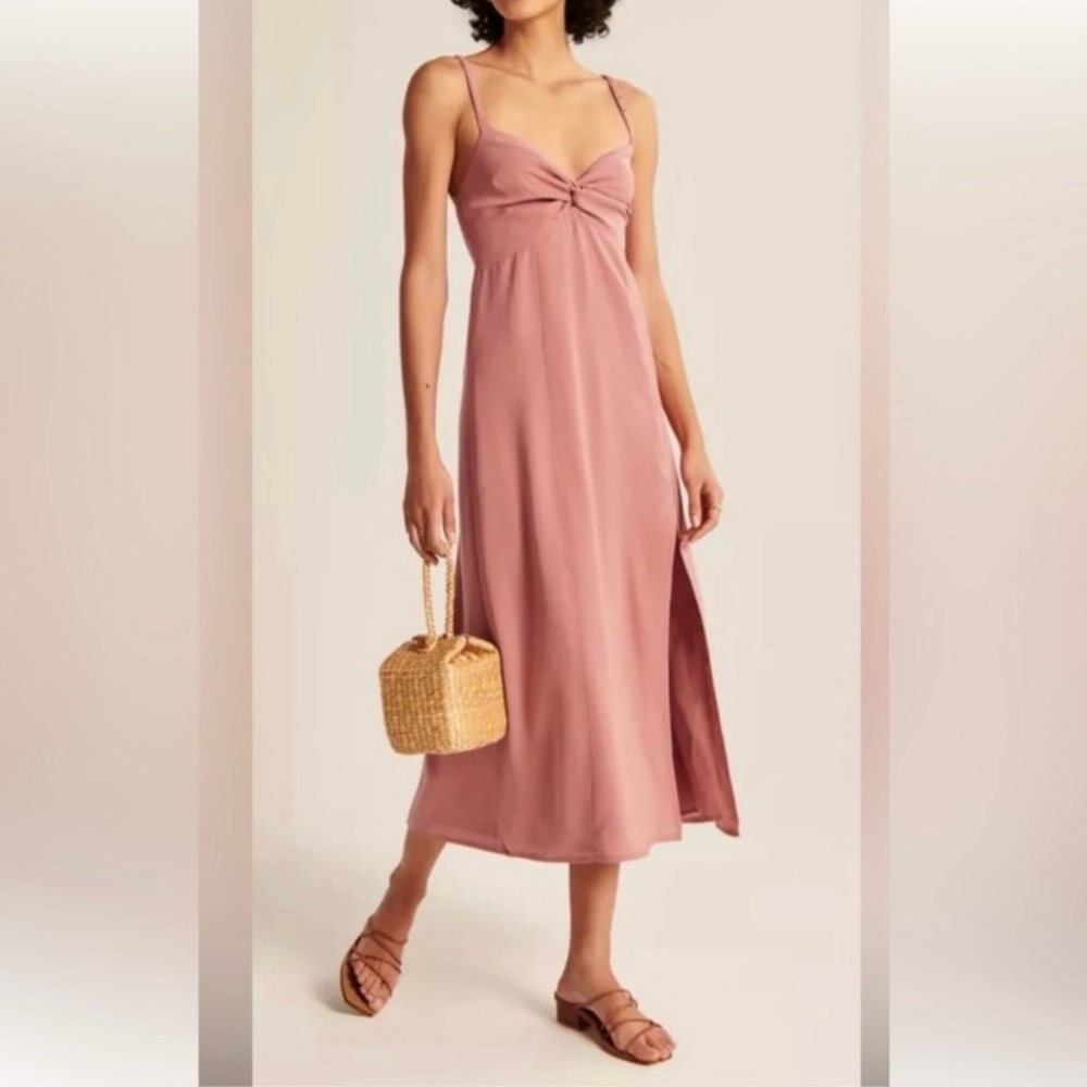 Abercrombie & Fitch Dusty Rose Strappy Midi Dress | XSP
